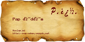 Pap Ádám névjegykártya